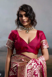 Rajwada Silk Heavy Zari Woven Silk Blend Festive Saree