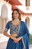 Rajwadi Heritage Vichitra Silk Embroidered Lehenga Choli Set with Dupatta