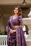 Purple Premium Gold Crush Lehenga Choli Set
