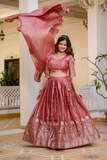 Premium Gold Crush Lehenga Choli Set