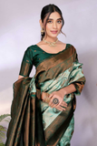 Peacock Buti Banarasi Soft Silk All-Over Zari Woven Saree