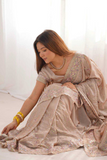 Elegant Silky Crush Saree with Multicolor Sequins Embroidery