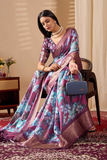 Mauve Garden Soft Lichi Silk Saree