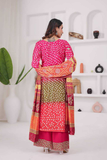 Rangriti Chinon Silk Printed Kurti Palazzo Set
