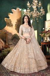 Premium Malai Satin Bridal Lehenga with Heavy Sequins & Embroidery Work