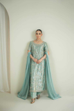 Aylin Aqua – Ready-to-Wear Heavy Embroidered Silk Plazzo Suit Set