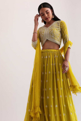 Georgette Embroidered Lehenga Choli with Dupatta