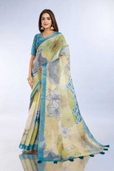 Teal Elegance Erode Anmol Silk Saree