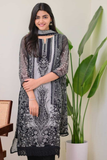 Elegant Arrival – Black Organza Silk 3-Piece Suit Set