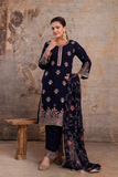Midnight Bloom Faux Georgette Sharara Suit Set