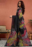 Black Ajrakh Semi Gajji Silk Bandhej Print Saree