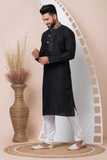 Black Regal Viscose Designer Kurta Pajama Set