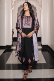 Midnight Noor – Viscose Simmer Kurti Pant Set with Printed Dupatta