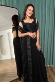 Stylish Black Indo-Western Set with Sequin & Dori Work