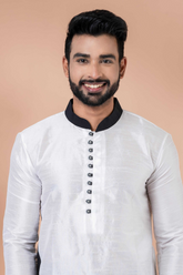 White Banarasi Dhupion Kurta