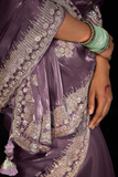 Premium Crystal Silk Saree with Sequin & Zari Embroidery