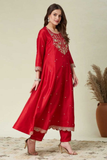 Sunheri Noor – Vichhitra Silk Embroidered Kurta Pant Set with Dupatta