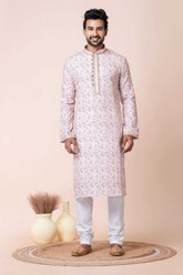Mono Cotton-Poly Printed Festive Kurta Pajama Set