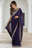 Heavy Rangoli Silk Saree with Coding Sequence & Multi Lace Work