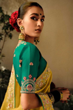 Chinon Silk Saree with Elegant Embroidery & Piping Border Finish