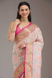 Elegant Banarasi Silk Saree with Patola Border Detailing