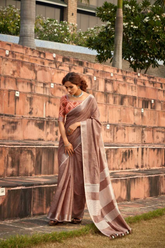 Elegant Soft Linen Silk Saree