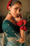 Rangoli Silk Saree with Exquisite Embroidery & Piping Border Detailing