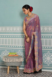 Soft Fendy Net Saree with Chikankari Embroidery & Cutwork Border