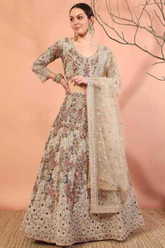 Premium Soft Net Sequins Work Lehenga with Dupatta