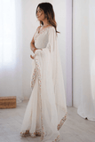Rangoli Silk Party Wear Saree with Embroidered Border Lace - kavyo.in