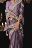 Premium Crystal Silk Saree with Sequin & Zari Embroidery