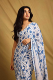 Super Fine Georgette Saree with Heavy Digital Floral Print & Lace Border