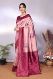 Rose Darbar Banarasi Soft Silk Floral Buti Woven Saree