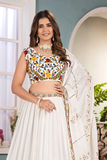Ivory Chinon Embroidered Lehenga Set