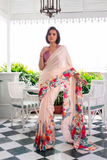 Satin Silk Artisan Print Saree