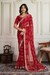 Elegant Georgette Saree with Silk Blouse