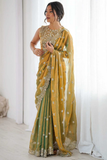 Olive Luxe Fandi Silk Designer Party Wear Saree