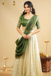 Shimmer Tissue Silk Half Saree Lehenga Choli