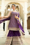 Royal Amethyst Faux Georgette Sharara Suit Set
