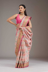 Elegant Banarasi Silk Saree with Patola Border Detailing