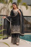 Noor-e-Black Embroidered Sharara Suit Set