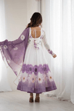 Timeless Onion Pink Floral Printed Organza Silk Anarkali Suit Set - kavyo.in