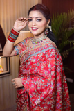 Laal Ajrakh Maharani Saree