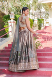 Maslin Sarting Digital Bloom Lehenga Set