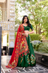 Elegant Tussar Silk Lehenga Set