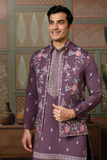 Onion Embroidered Kurta with Koti & Bottom
