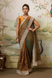 Fendy Soft Net Chikankari Saree with Piping Border & Mono Banglory Blouse