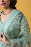 Premium Roman Silk Embroidered Kurti Set