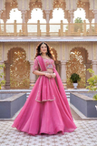 Crunchy Silk Embroidered Lehenga Choli Set with Dupatta