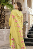 Light Yellow A-Line Chanderi Silk Butti Suit Set